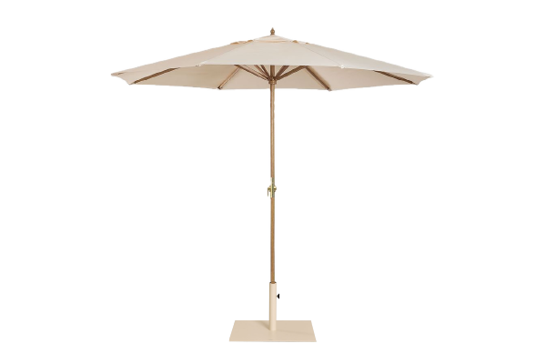 Location parasol elegance Toulon - Var Events parasol beige en bois 290 cm avec pied en location à Toulon