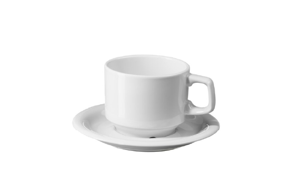 tasse à expresso blanche avec soucoupe en location à Toulon
